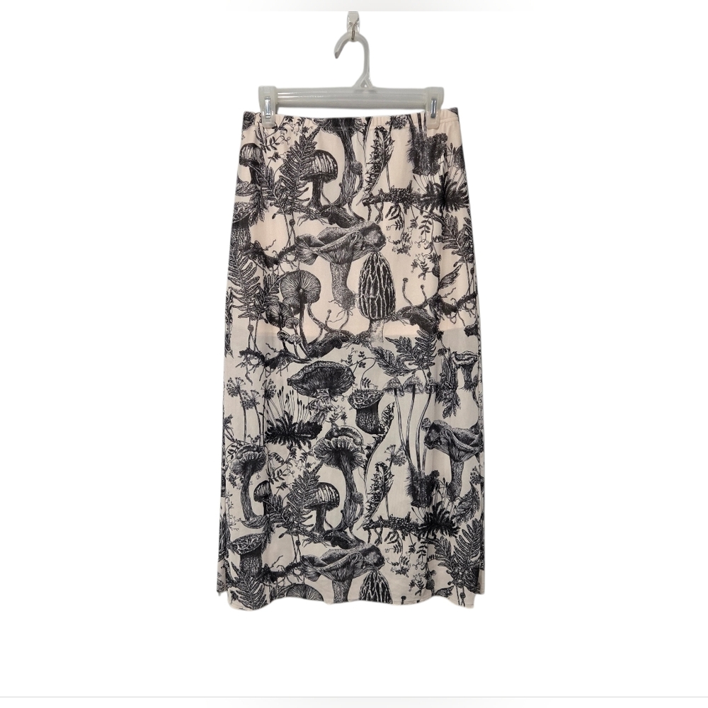 NWOT Sheer Mushroom Print Long Skirt